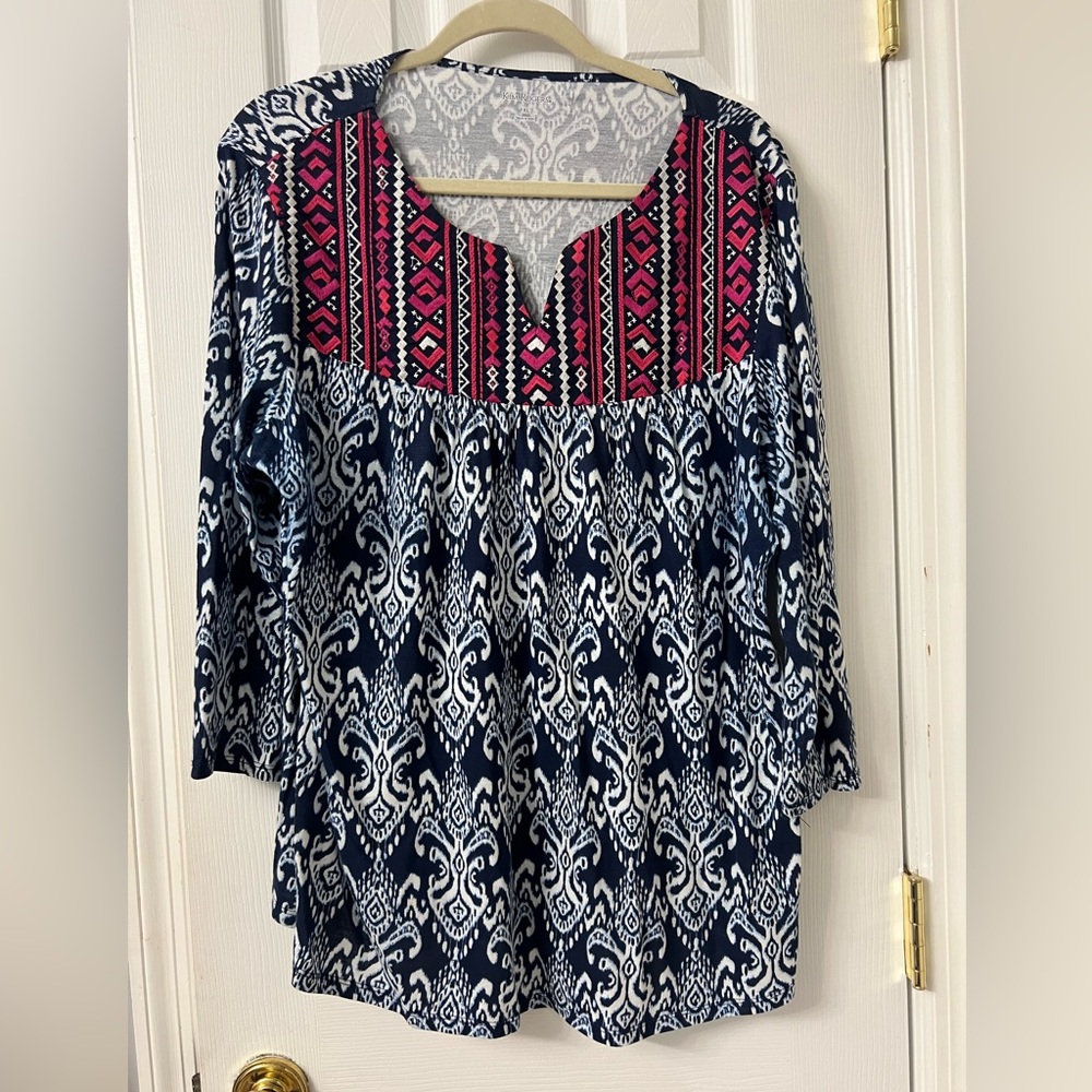 Kim Rogers XL embroidered top